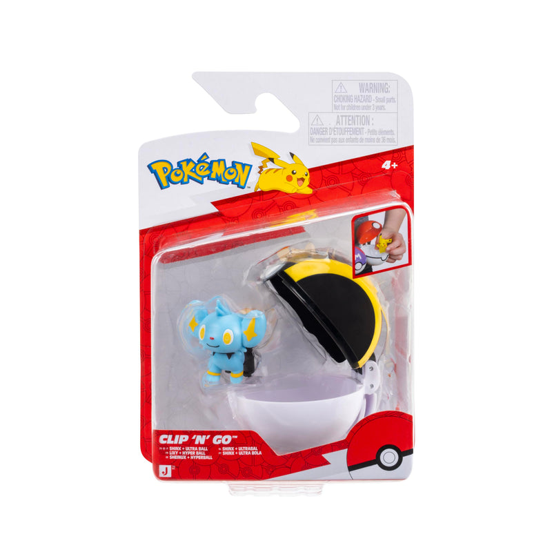 Pokémon PKW4607 - Clip 'N' Go Pokéball - Sheinux and Ultraball, Official Pokéball with Movable 5 cm Figure