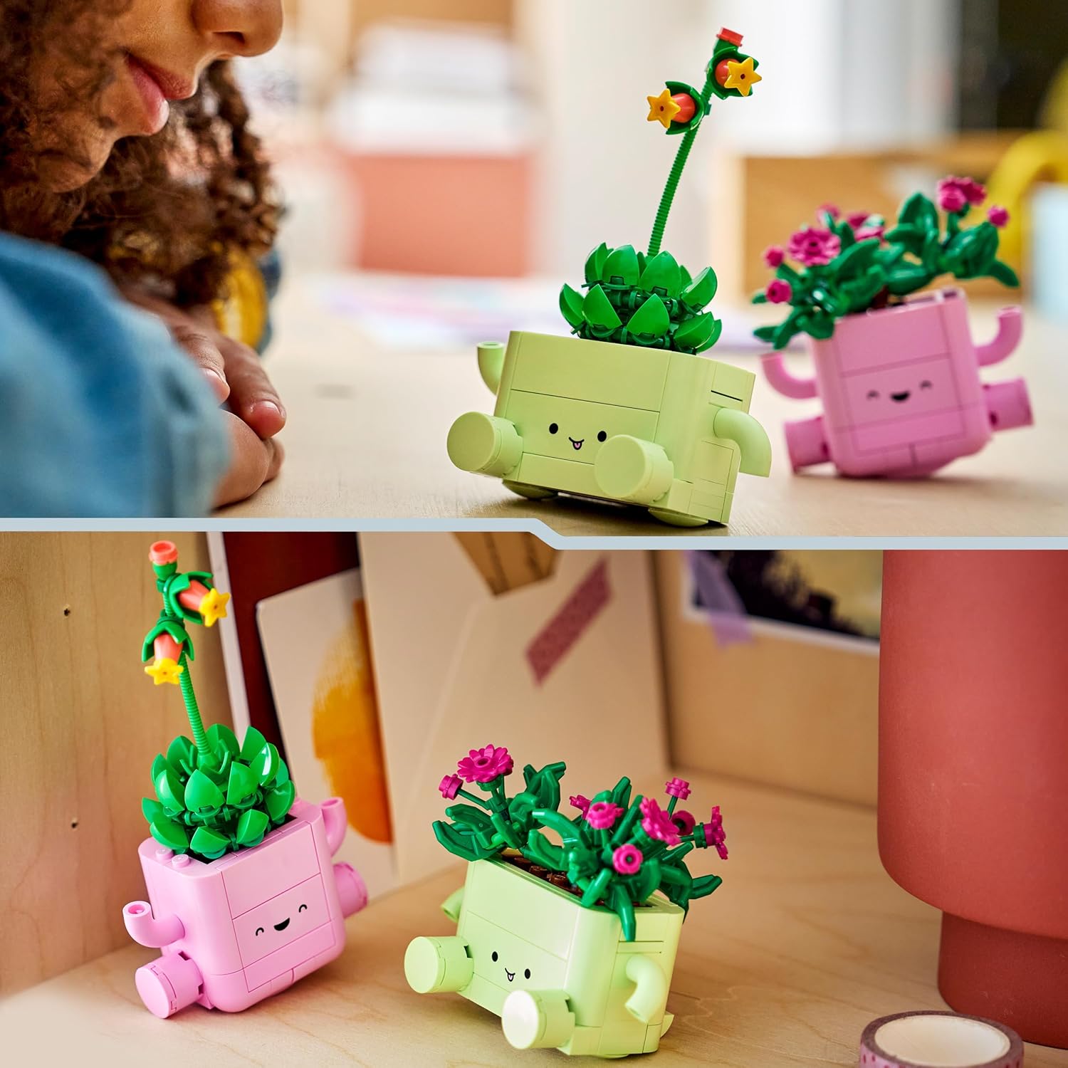 LEGO Botanicals Schommelende Plantjes - Kunstplanten Bouwpakket voor Kinderen en Volwassenen - Incl. 2 Nepplanten en 2 Pastelgekleurde Potten - Slaapkamerdecoratie - DIY Cadeau vanaf 9 Jaar - 11506