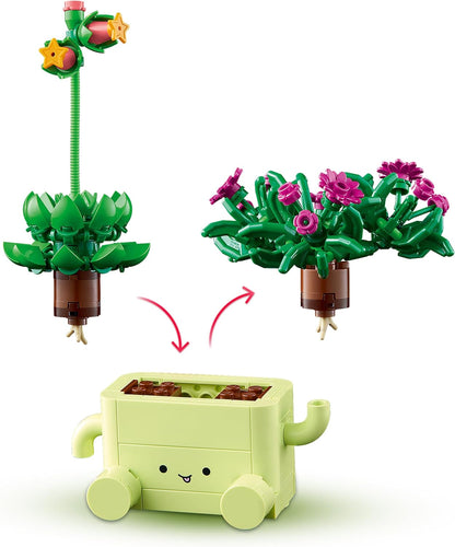 LEGO Botanicals Schommelende Plantjes - Kunstplanten Bouwpakket voor Kinderen en Volwassenen - Incl. 2 Nepplanten en 2 Pastelgekleurde Potten - Slaapkamerdecoratie - DIY Cadeau vanaf 9 Jaar - 11506