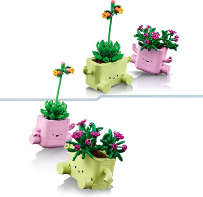 LEGO Botanicals Schommelende Plantjes - Kunstplanten Bouwpakket voor Kinderen en Volwassenen - Incl. 2 Nepplanten en 2 Pastelgekleurde Potten - Slaapkamerdecoratie - DIY Cadeau vanaf 9 Jaar - 11506