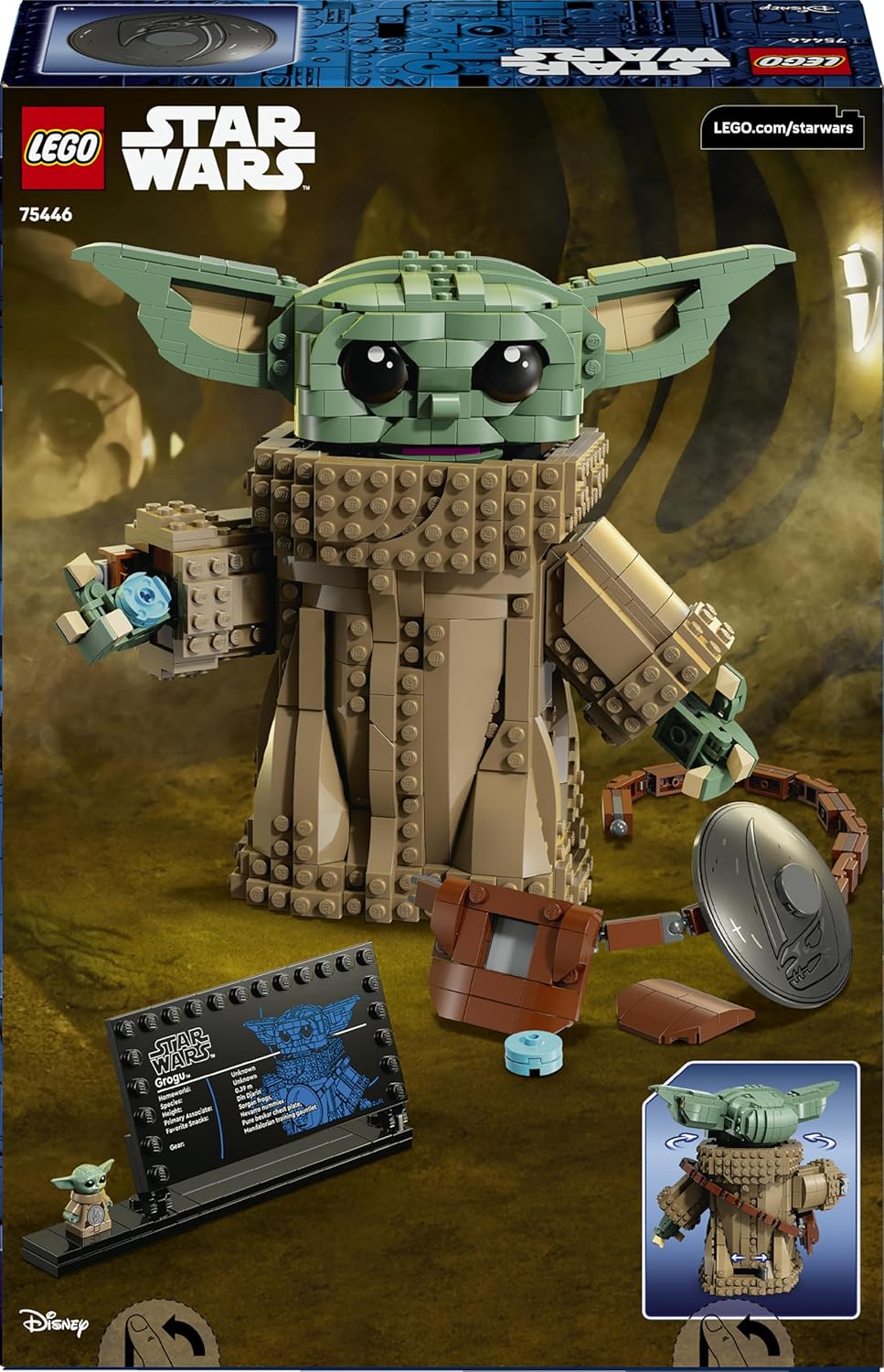 LEGO Star Wars 75446 Grogu als Leerling van de Mandalorian Bouwbaar Speelgoed - Bouwpakket voor Kinderen met Beskar Pantser - Kinderkamer Decoratie - Cadeau voor Jongens, Meisjes en Fans vanaf 10 Jaar