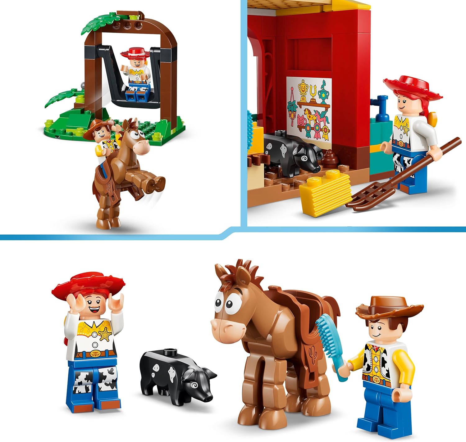LEGO|Disney Pixar Blaze's Horse Ranch Toy - incl. Woody & Jessie Minifigures plus 2 Horses, Pegasus & Pig Animal Figures - Gift for 4+ Year Old Girls, Boys & Toy Story 5 Fans - 43304
