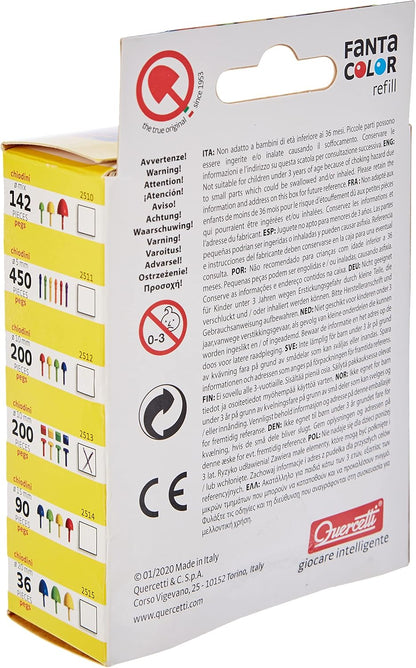 Quercetti 2513 Quercetti-2513 Fantacolor Navul-vierkante pegs, veelkleurig