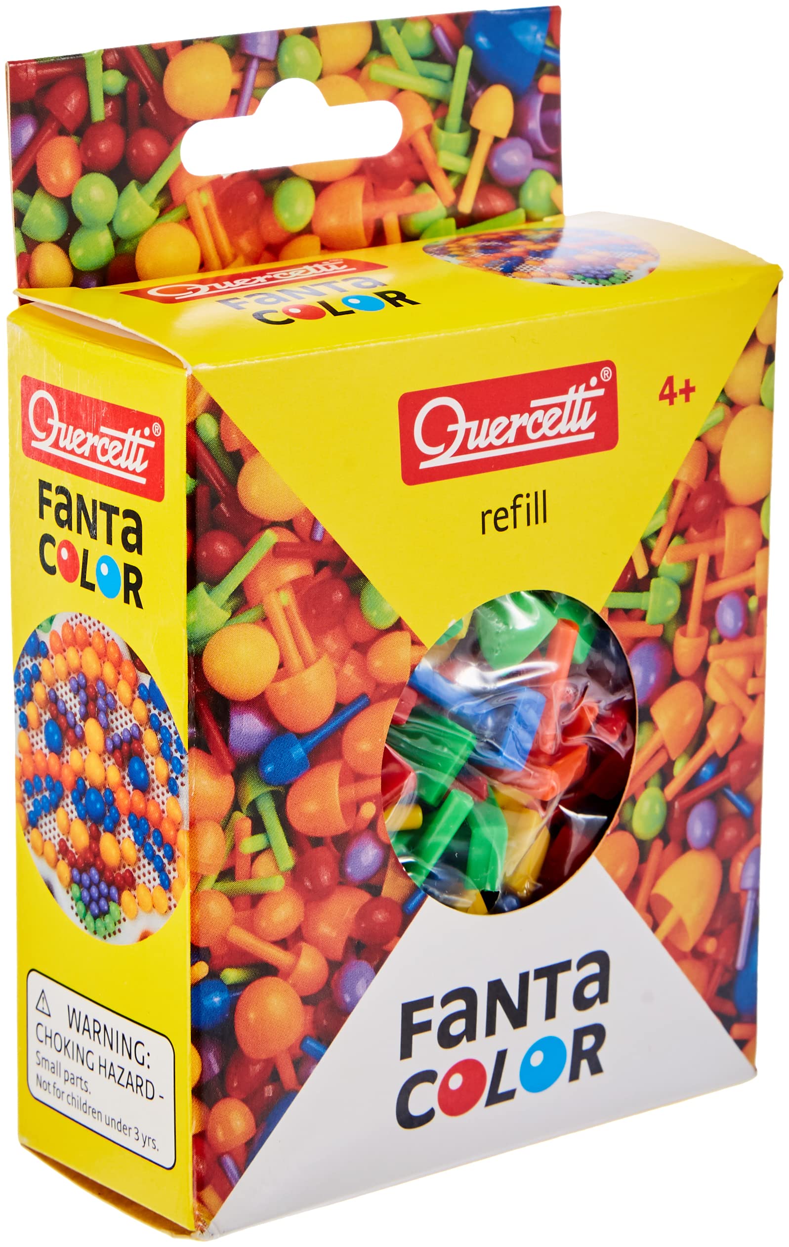 Quercetti 2513 Quercetti-2513 Fantacolor Navul-vierkante pegs, veelkleurig
