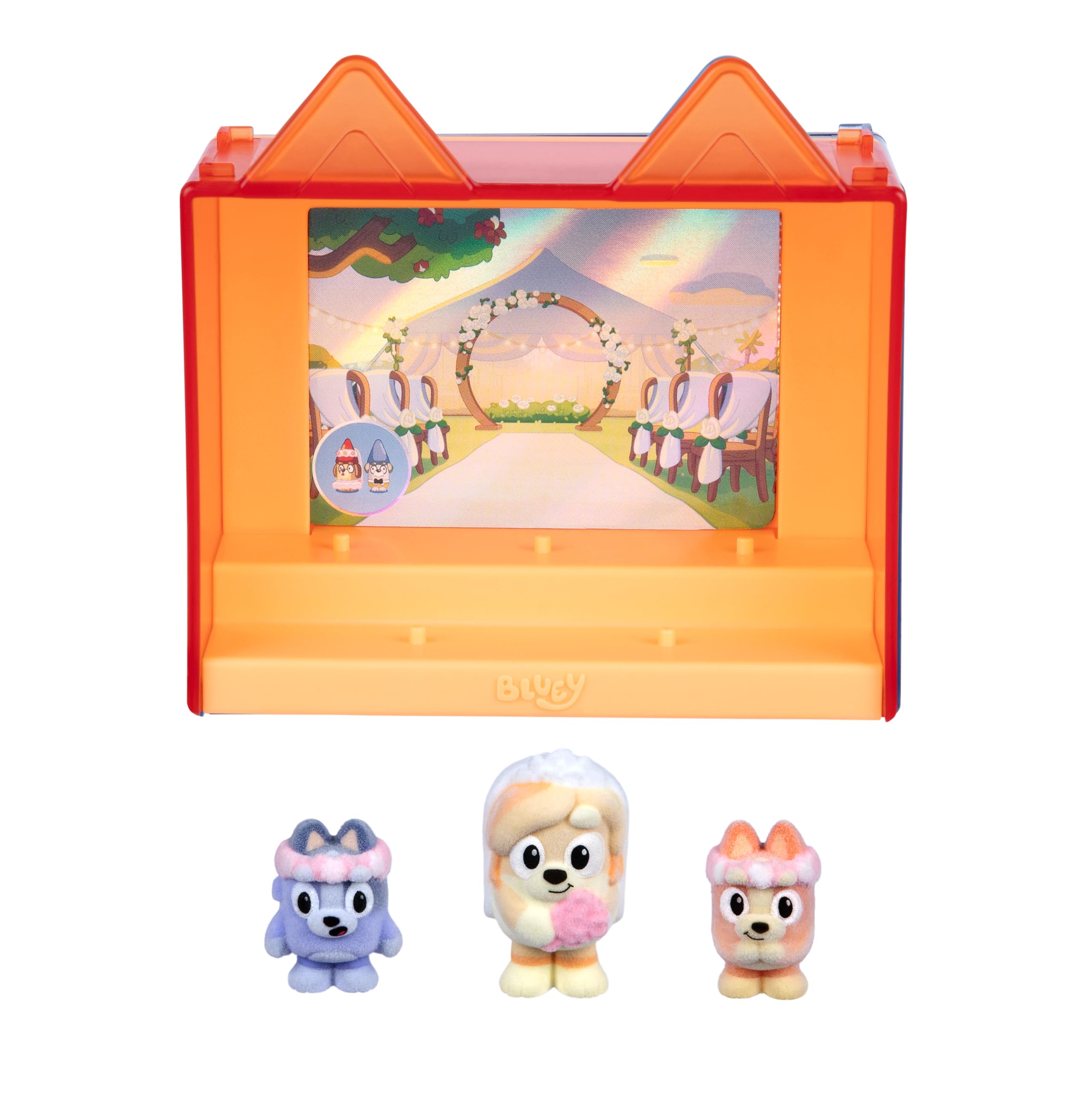 Bluey Fuzzies afleveringspakket: Het teken. met 3 speciaal gevlokte verzamelfiguren (incl. 1 Exclusief), Display case, verzamelkaarten en verzamelgids. 80 te verzamelen in serie 1!