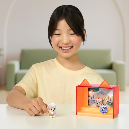 Bluey Fuzzies afleveringspakket: Het teken. met 3 speciaal gevlokte verzamelfiguren (incl. 1 Exclusief), Display case, verzamelkaarten en verzamelgids. 80 te verzamelen in serie 1!