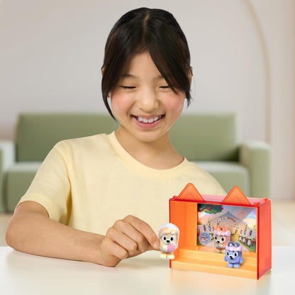 Bluey Fuzzies afleveringspakket: Het teken. met 3 speciaal gevlokte verzamelfiguren (incl. 1 Exclusief), Display case, verzamelkaarten en verzamelgids. 80 te verzamelen in serie 1!