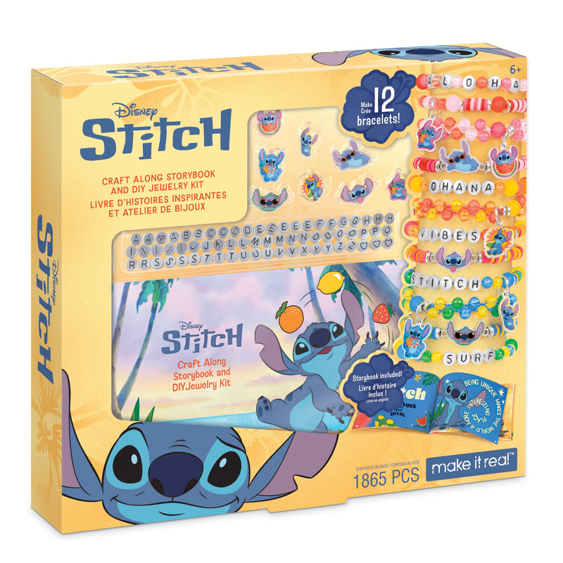 Make It Real: Disney Stitch - Craft Along Storybook & DIY Sieraden Kit - 1865st Craft Set, Ontwerp & Maak 12 ABC & Bead Armbanden, Tween-Girls-Kids 6+