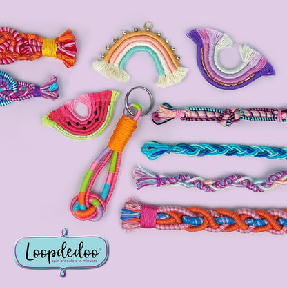 Goliath – LOOPDEDOO, Bracelet Maker voor Kinderen vanaf 8 Jaar, Eenvoudig en leuk weefgetouw, 12 draden 100% katoen inbegrepen, Creatieve activiteit voor jongens & meisjes, Cadeau-idee
