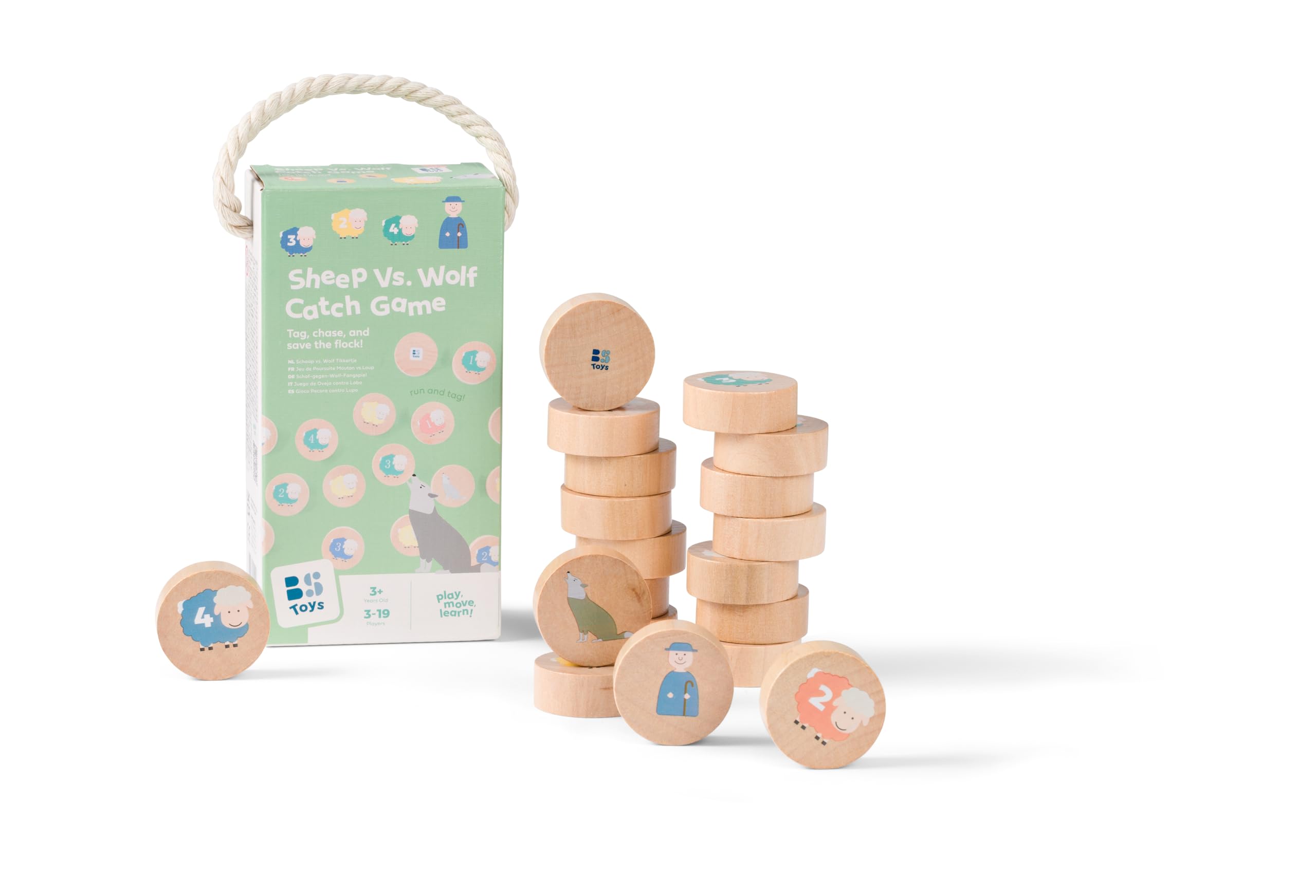 BS Toys – Houten Achtervolgingsspel – Vang Schapen en Vermijd Wolven – 3+ Jaar