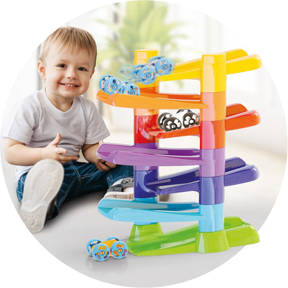 QUERCETTI - Flip Car Race Track Superbaan voor ks en auto's kinderen van 18 maanden + - Montessori-spel - creatief en educatief spel - cadeau voor jongens van 2 tot 3 jaar - speelgoed Made in
