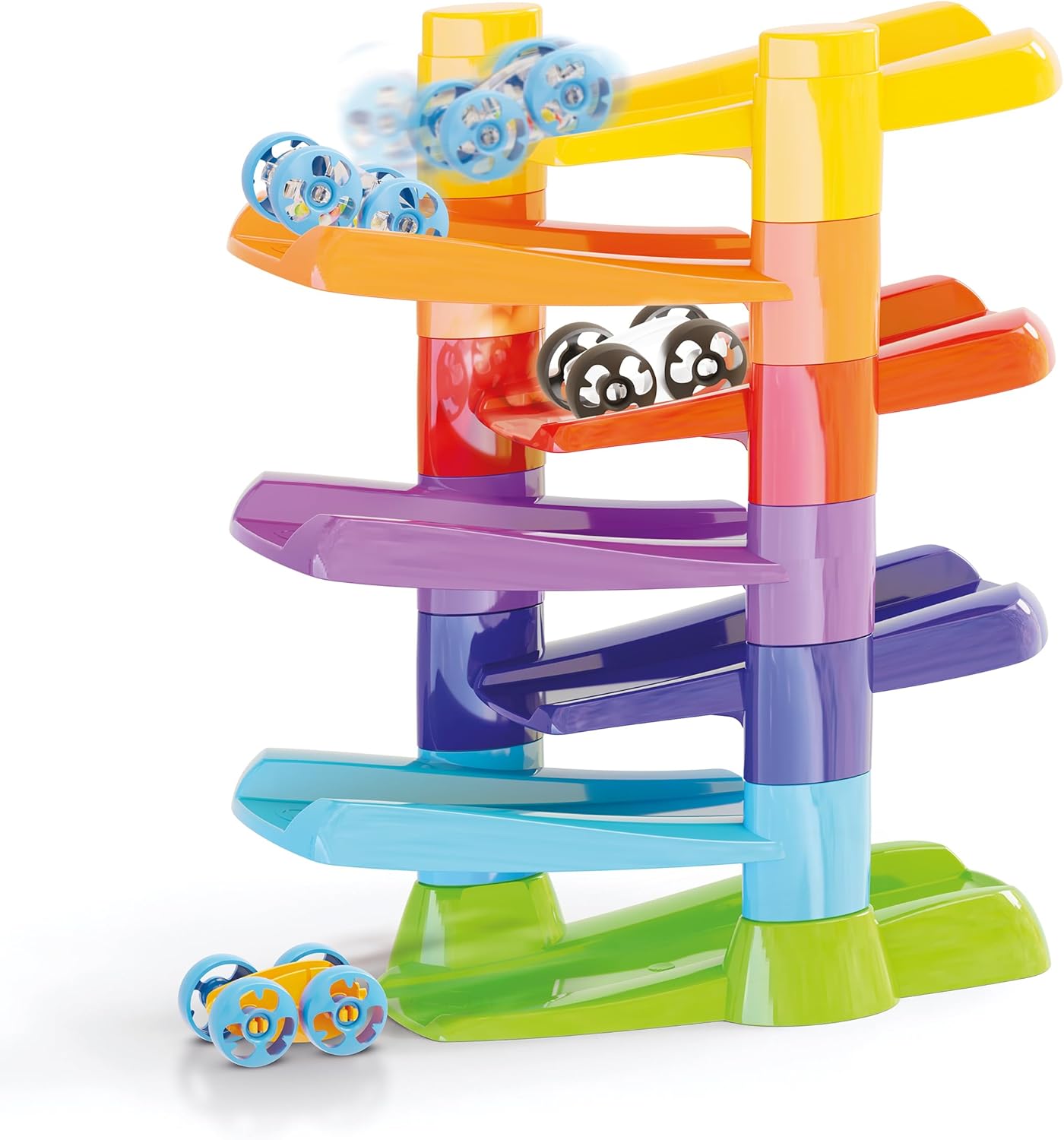 QUERCETTI - Flip Car Race Track Superbaan voor ks en auto's kinderen van 18 maanden + - Montessori-spel - creatief en educatief spel - cadeau voor jongens van 2 tot 3 jaar - speelgoed Made in