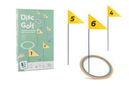 BS Toys – Outdoor Golf Disc Set – 6 vlaggen & 3 schijven Ø 25 cm – 1-3 spelers 6+