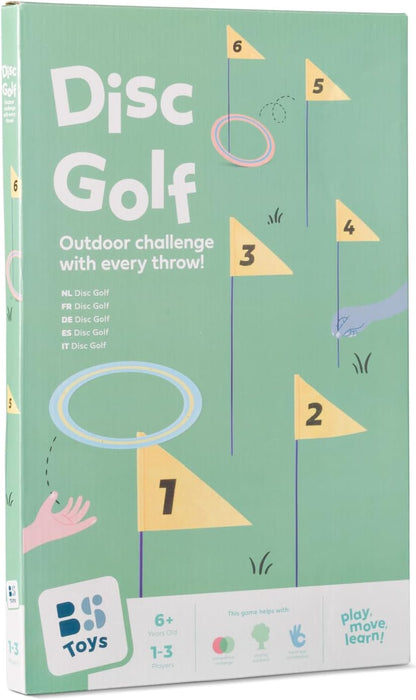 BS Toys – Outdoor Golf Disc Set – 6 vlaggen & 3 schijven Ø 25 cm – 1-3 spelers 6+