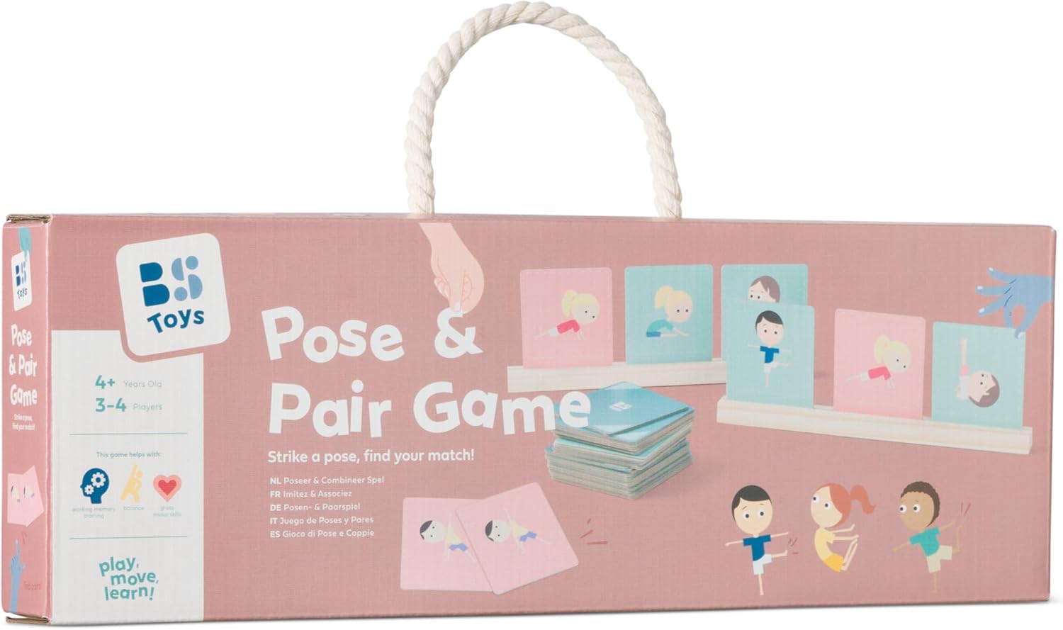 BS Toys – Imitatiespel en observatie – 30 kaarten en 4 bases – 3-4 spelers – vanaf 4 jaar