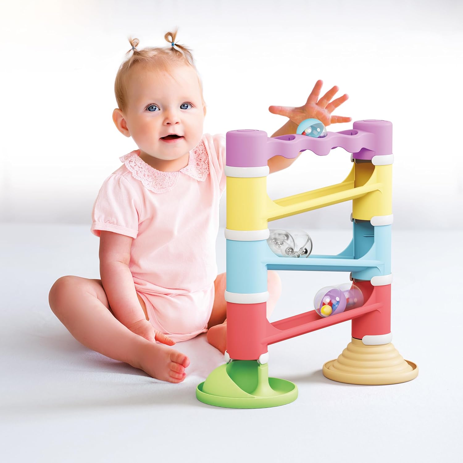 QUERCETTI Migoga Tower Sound kbaan 18 maanden, Montessori creatieve en educatieve spellen, cadeau voor jongens van 1 jaar, 2 speelgoed voor kinderen van 3 jaar, milieuvriendelijk, meerkleurig