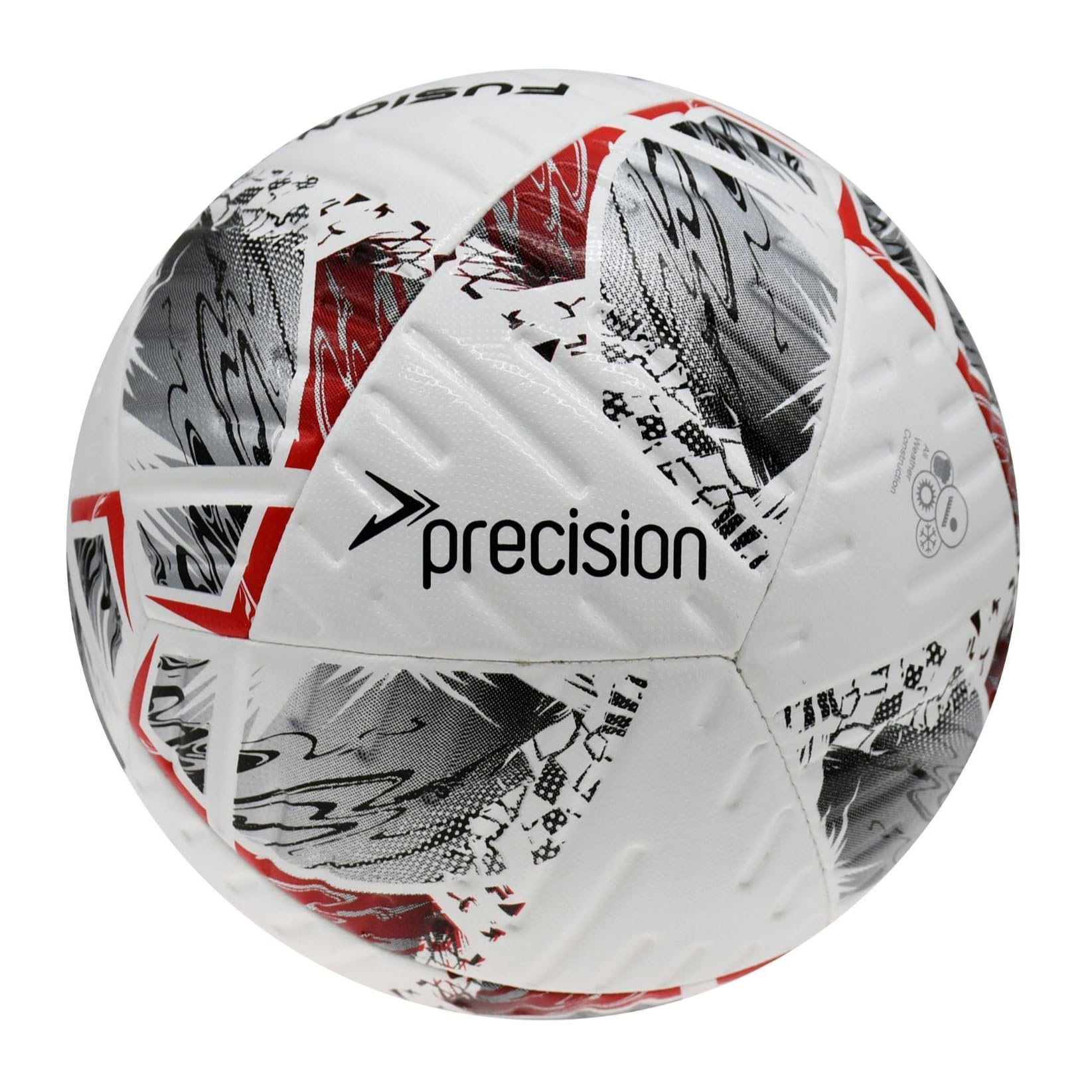 Precision Fusion Plus FIFA Basic Training Football, 12 Panel Textured TPU Match Ball, PU Sealed Seams, Grass 3G Astro
