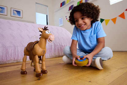 Mattel Disney and Pixar Toy Story 5 Giddy-Up Bullseye RC 12-Inch Scale remote controlled horse toy with sounds and clip for figure sold separately, JKV52