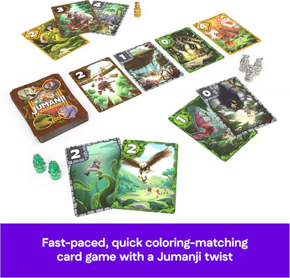 Spin Master Games, Jumanji Card Game, Experience the Thrilling Adventure Based on The Action-Comedy Movie, Take on Jungle Challenges for Kids, Adults & Family Game Night, 2-5 Players, for Ages 7 & Up