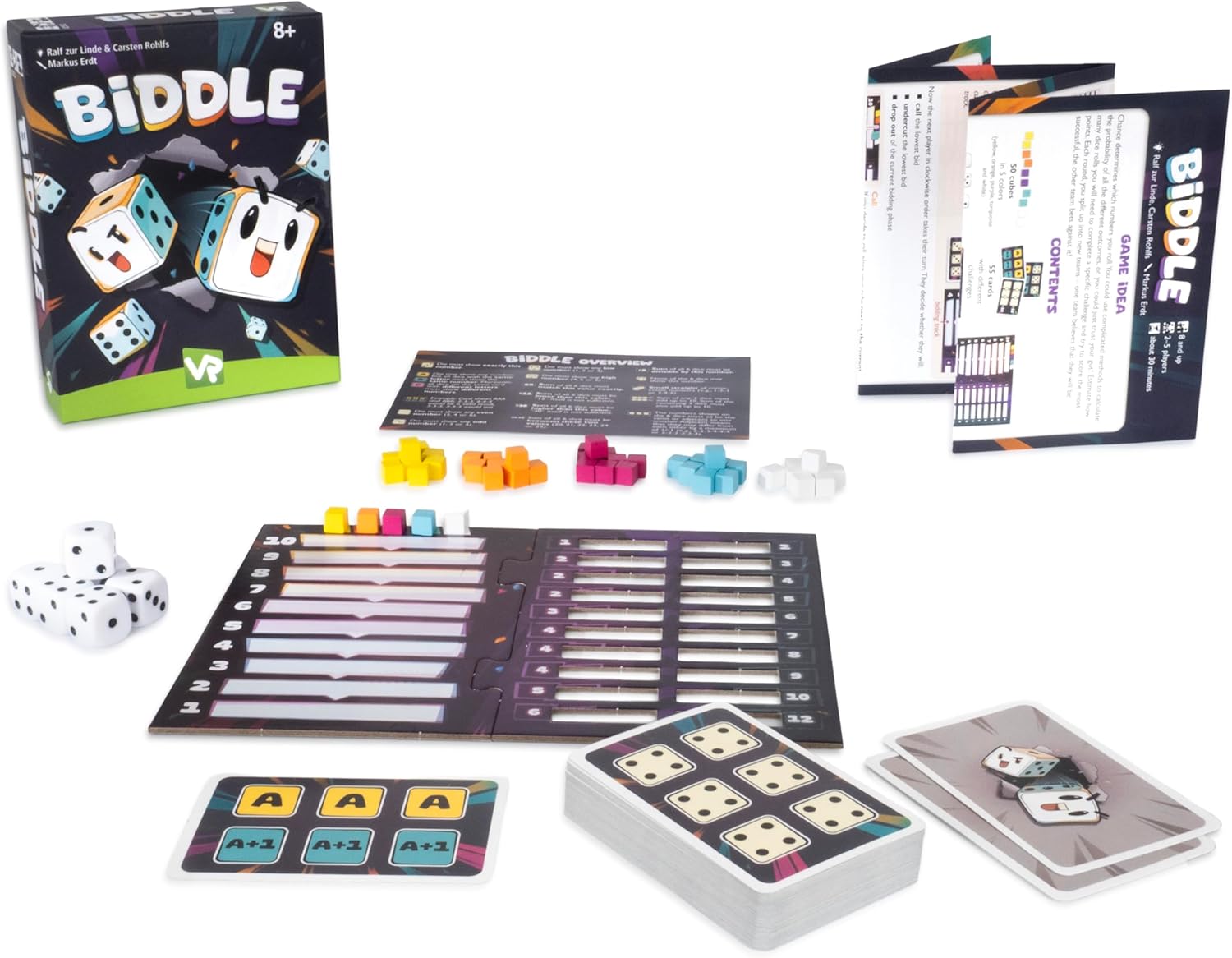 Biddle Semi-Cooperative Bluffing and Betting Card Game, for 2–5 Players, Ages 8+