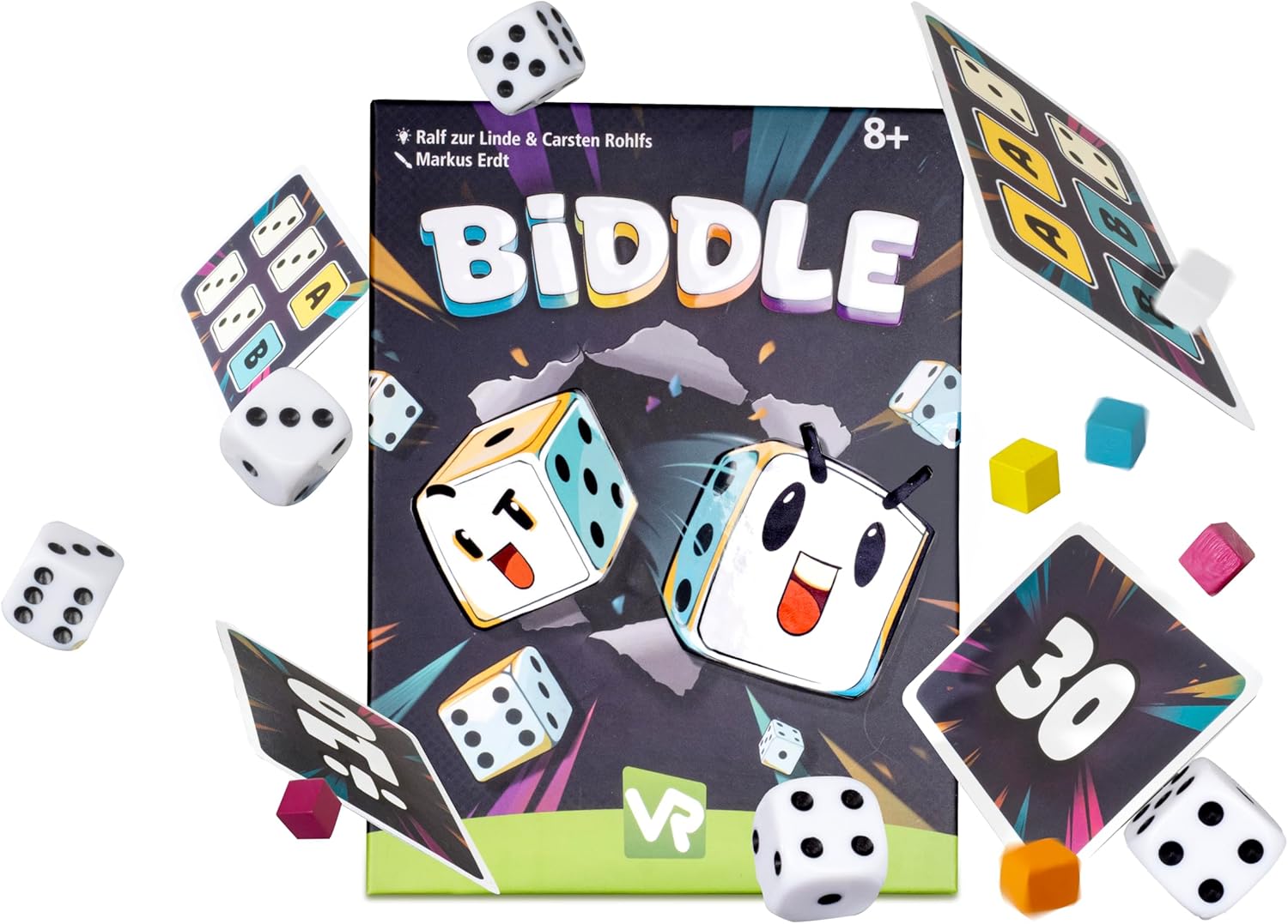 Biddle Semi-Cooperative Bluffing and Betting Card Game, for 2–5 Players, Ages 8+