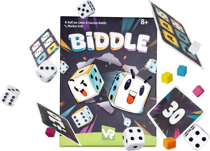 Biddle Semi-Cooperative Bluffing and Betting Card Game, for 2–5 Players, Ages 8+