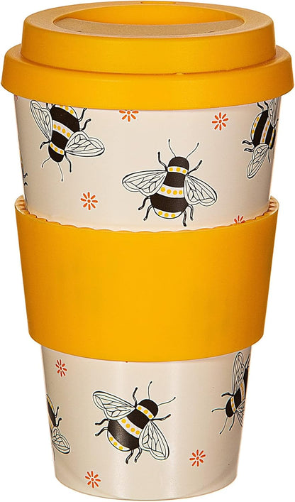 Sass & Belle Bee Travel Coffee Cup - Reusable Cup with Lid, Eco-Friendly Coffee Mug, Lightweight for Hot Drinks – Travel Mug for Work or Home – Fun Gift by Sass and Belle