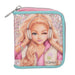 Depesche 14105 TOPModel Music Wallet in Pink, Apricot and Turquoise, with Model Motif and Colourful Glitter, Purse with Press Stud Closure