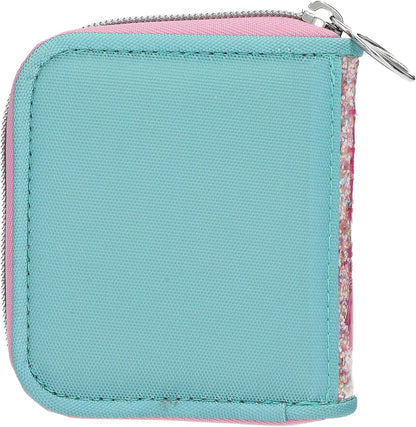 Depesche 14105 TOPModel Music Wallet in Pink, Apricot and Turquoise, with Model Motif and Colourful Glitter, Purse with Press Stud Closure