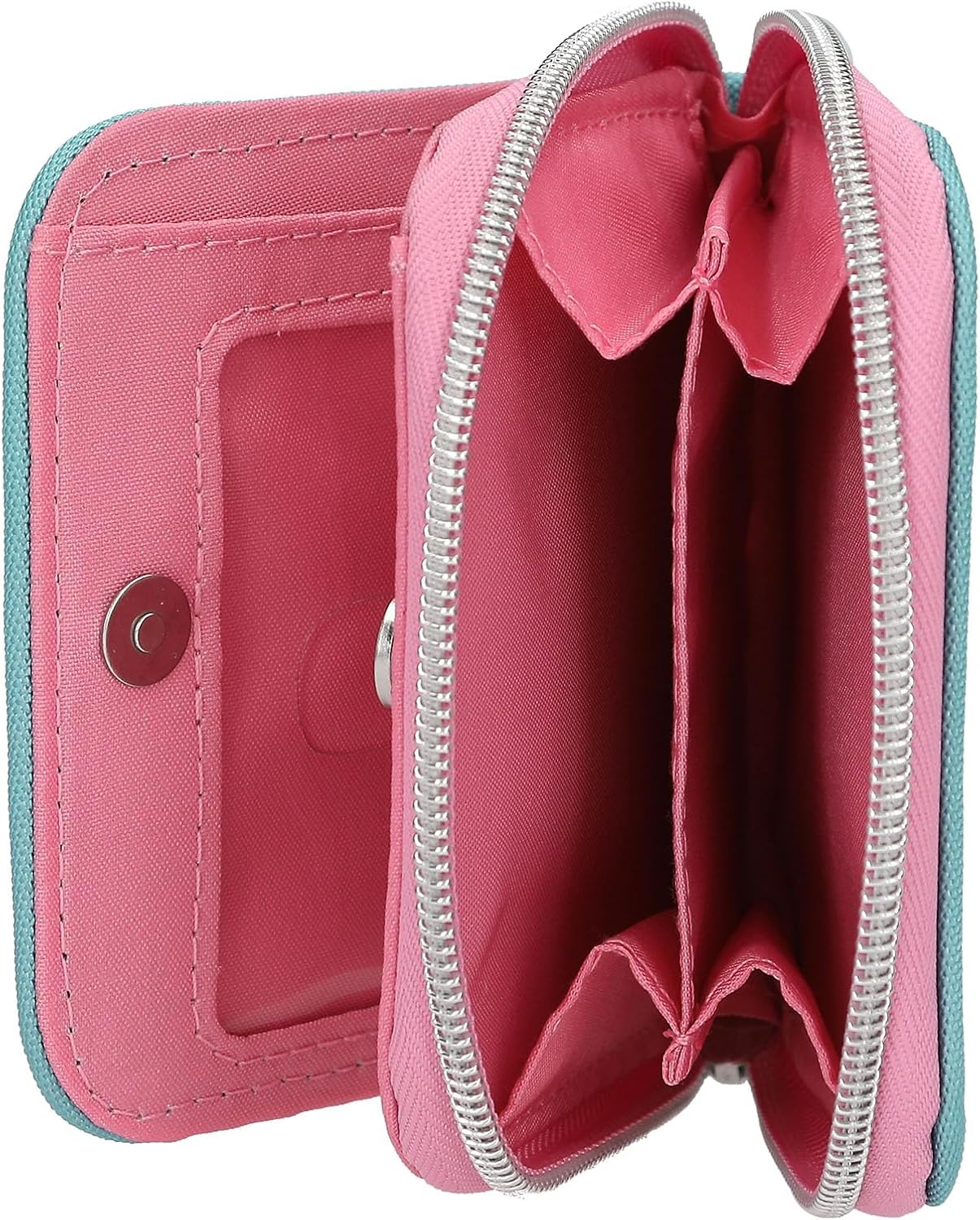 Depesche 14105 TOPModel Music Wallet in Pink, Apricot and Turquoise, with Model Motif and Colourful Glitter, Purse with Press Stud Closure