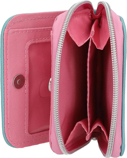 Depesche 14105 TOPModel Music Wallet in Pink, Apricot and Turquoise, with Model Motif and Colourful Glitter, Purse with Press Stud Closure