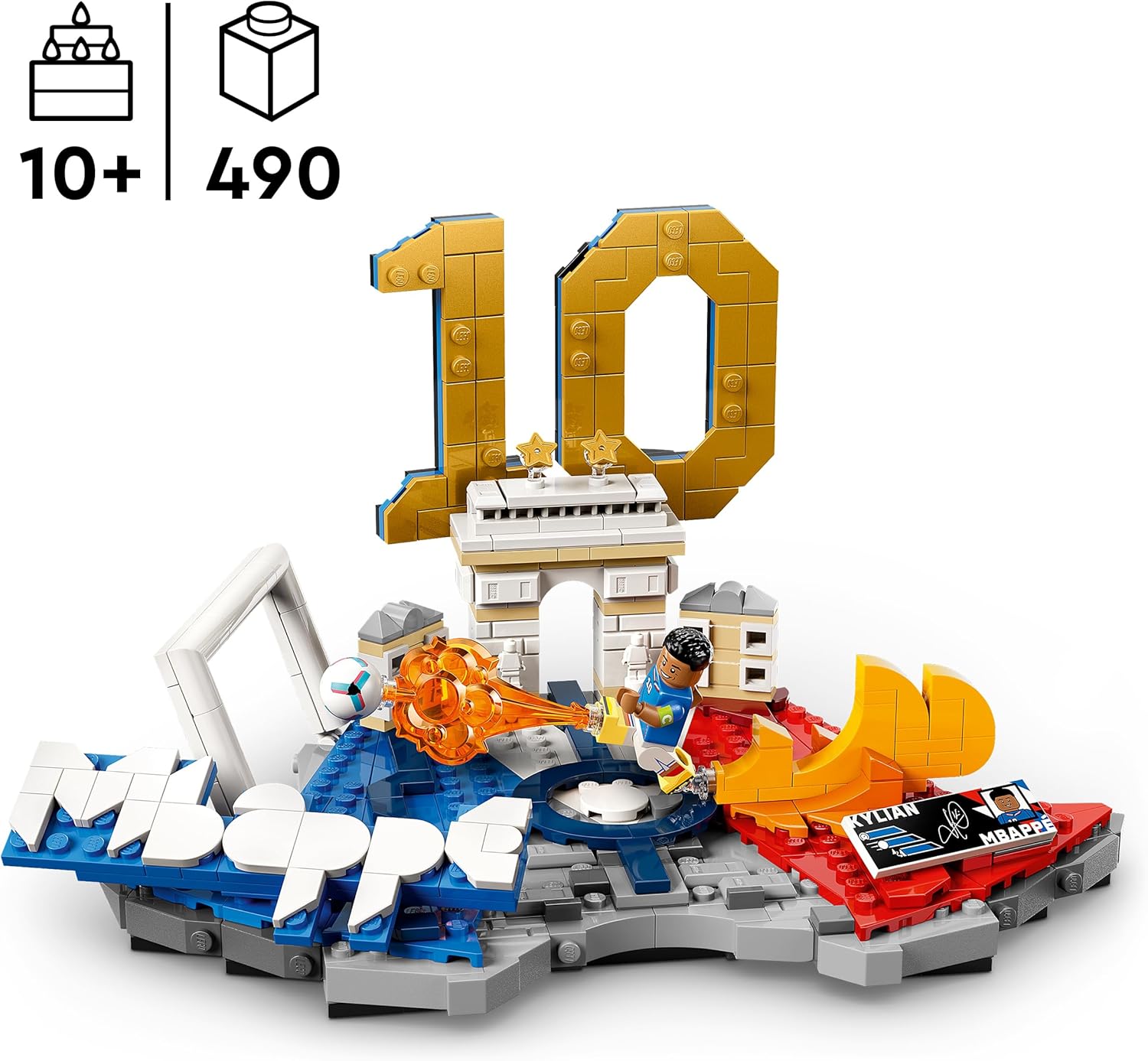 LEGO Editions Kylian Mbappé – Voetbalhoogtepunten - 3D-Bouwpakket voor Kinderen met Verzamelbaar Voetbalpoppetje - Kinderkamer Decoratie - Cadeau voor Jongens, Meisjes en Fans vanaf 10 Jaar 43013