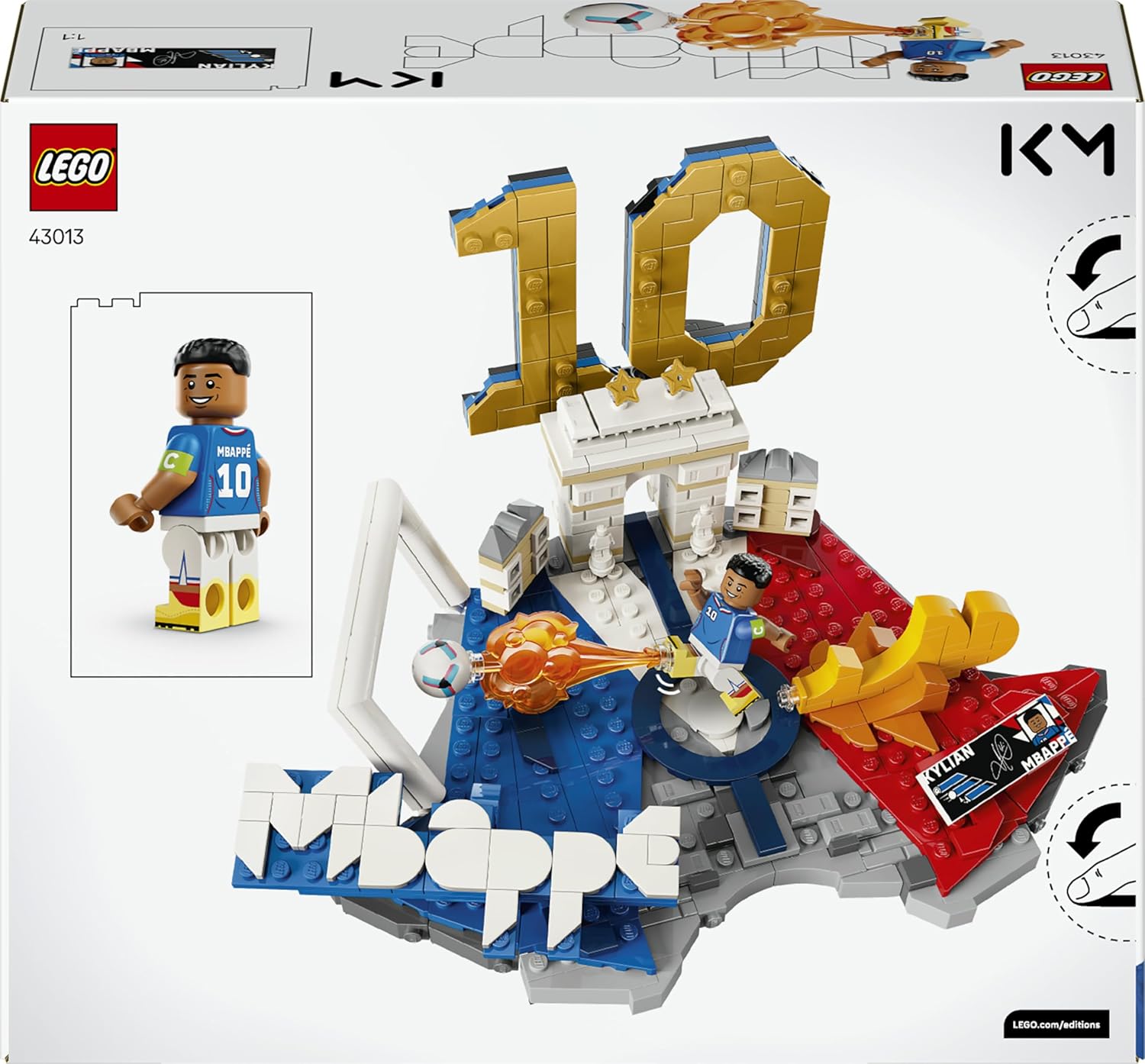 LEGO Editions Kylian Mbappé – Voetbalhoogtepunten - 3D-Bouwpakket voor Kinderen met Verzamelbaar Voetbalpoppetje - Kinderkamer Decoratie - Cadeau voor Jongens, Meisjes en Fans vanaf 10 Jaar 43013