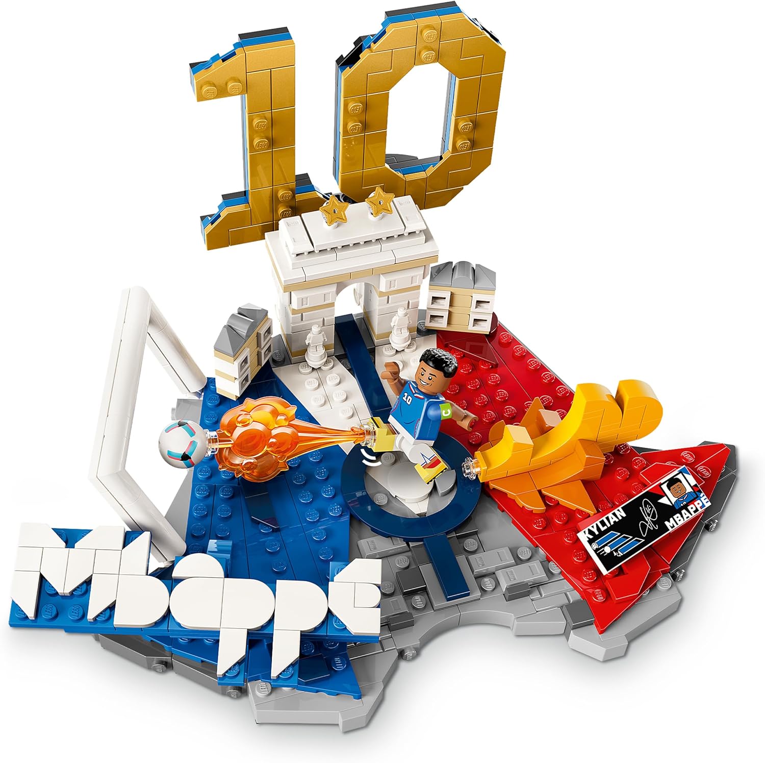 LEGO Editions Kylian Mbappé – Voetbalhoogtepunten - 3D-Bouwpakket voor Kinderen met Verzamelbaar Voetbalpoppetje - Kinderkamer Decoratie - Cadeau voor Jongens, Meisjes en Fans vanaf 10 Jaar 43013