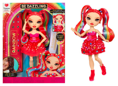 RAINBOW HIGH Be Dazzling - Vivienne Rouge - Muñeca de Moda Roja de 28 cm con Herramienta para Deslumbrar, Gemas Brillantes y Accesorios de Estilismo