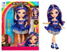 RAINBOW HIGH Be Dazzling - Genevieve Bleue - Muñeca de Moda Azul de 28 cm con Herramienta para Deslumbrar, Gemas Brillantes y Accesorios de Estilismo