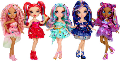 RAINBOW HIGH Be Dazzling - Genevieve Bleue - Muñeca de Moda Azul de 28 cm con Herramienta para Deslumbrar, Gemas Brillantes y Accesorios de Estilismo