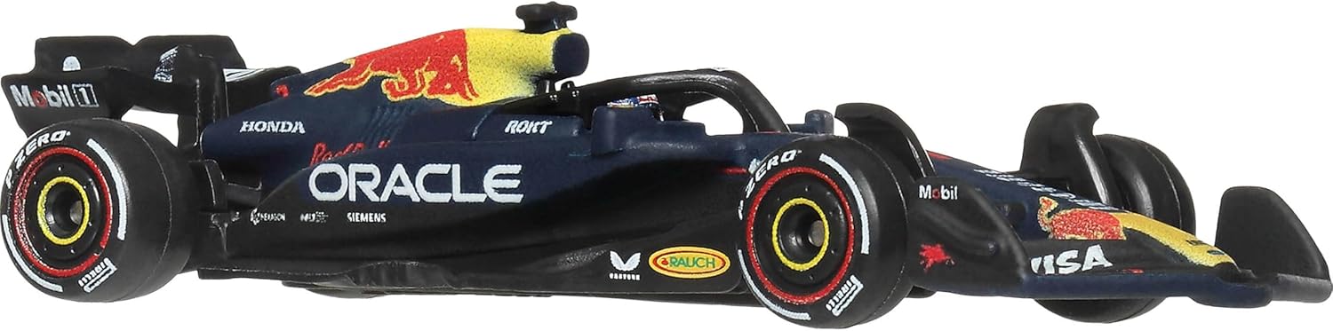 Hot Wheels 1:64 Scale Premium Die-Cast Oracle Red Bull Racing – Max Verstappen #1 Formula 1 Collectible Toy Race Car with Real Riders Tires & Metal/Metal Body & Chassis, JKD83
