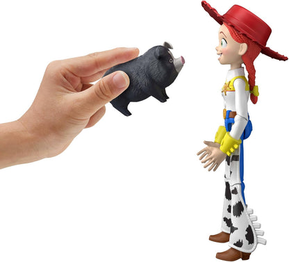 Mattel Disney en Pixar Toy Story 5 Beestenpraat Jessie, beweegbare actiefiguur van 30 cm en Jimmy Dean, meer dan 35 geluiden en zinnen uit de film, JKL99