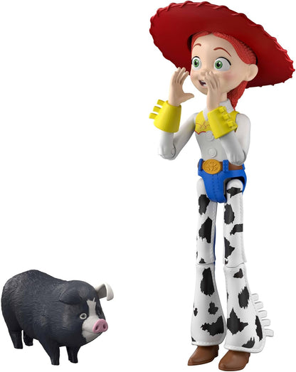 Mattel Disney en Pixar Toy Story 5 Beestenpraat Jessie, beweegbare actiefiguur van 30 cm en Jimmy Dean, meer dan 35 geluiden en zinnen uit de film, JKL99