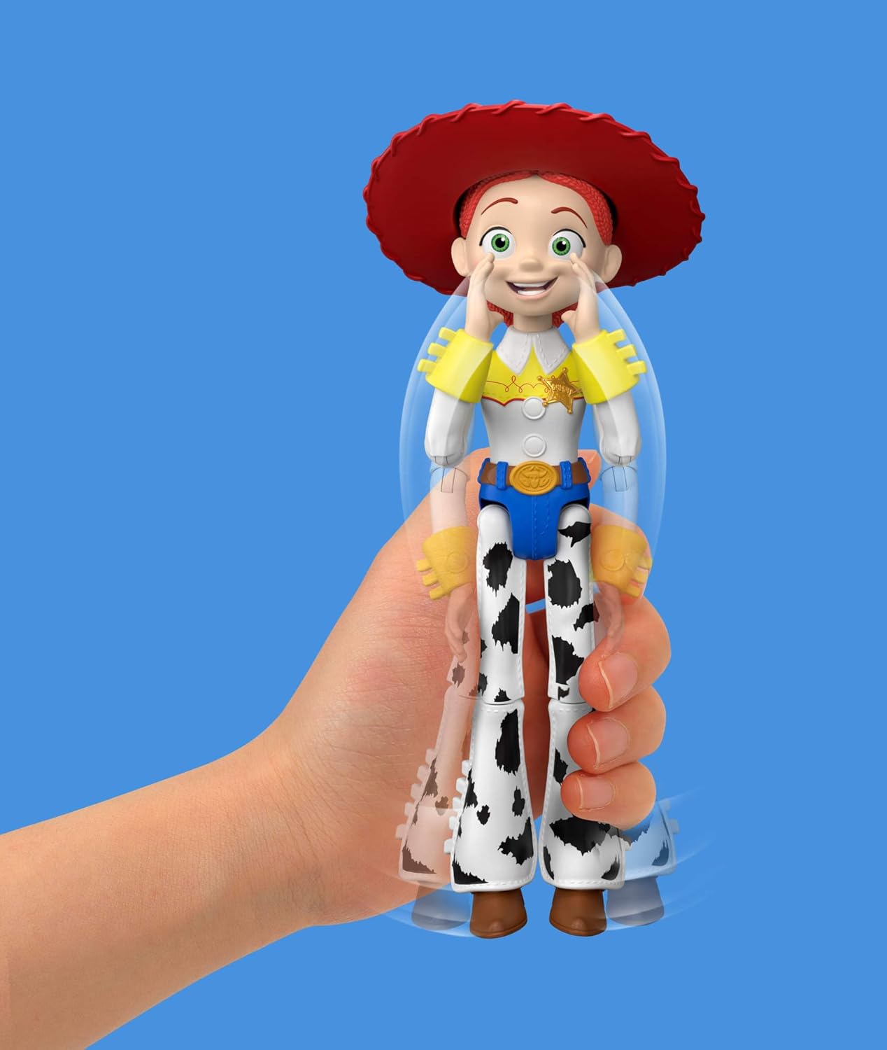 Mattel Disney en Pixar Toy Story 5 Beestenpraat Jessie, beweegbare actiefiguur van 30 cm en Jimmy Dean, meer dan 35 geluiden en zinnen uit de film, JKL99