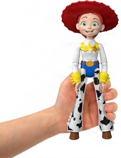 Mattel Disney en Pixar Toy Story 5 Beestenpraat Jessie, beweegbare actiefiguur van 30 cm en Jimmy Dean, meer dan 35 geluiden en zinnen uit de film, JKL99