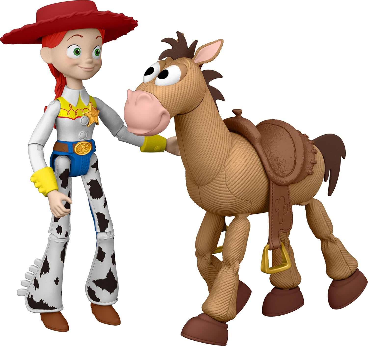 Mattel Disney and Pixar Toy Story 5 Playscale Posable 7 Inch Action Figures 2 Pack, Jessie & Bullseye, Removable Cowboy Hat, JKV21