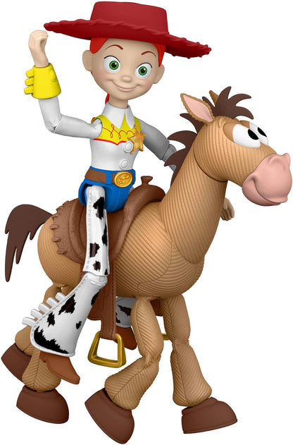 Mattel Disney and Pixar Toy Story 5 Playscale Posable 7 Inch Action Figures 2 Pack, Jessie & Bullseye, Removable Cowboy Hat, JKV21