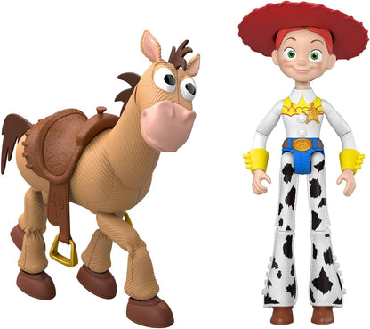 Mattel Disney and Pixar Toy Story 5 Playscale Posable 7 Inch Action Figures 2 Pack, Jessie & Bullseye, Removable Cowboy Hat, JKV21