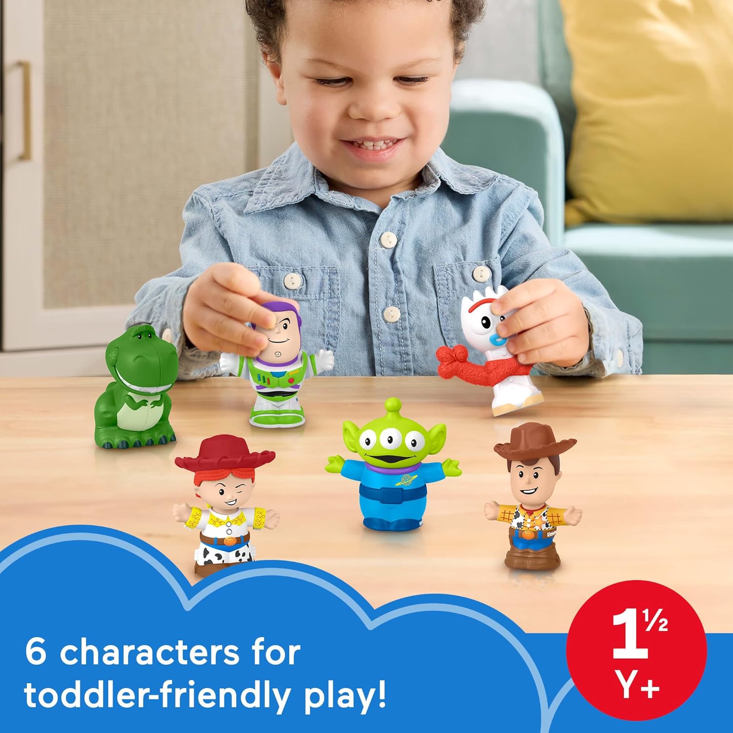 Fisher-Price Little People Toddler Toys Disney Pixar Toy Story Figure Set, 6 Characters for Preschool Pretend Play Kids Ages 18+ Months, JLM24