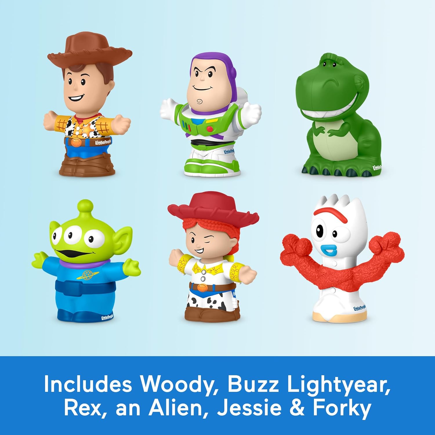 Fisher-Price Little People Toddler Toys Disney Pixar Toy Story Figure Set, 6 Characters for Preschool Pretend Play Kids Ages 18+ Months, JLM24