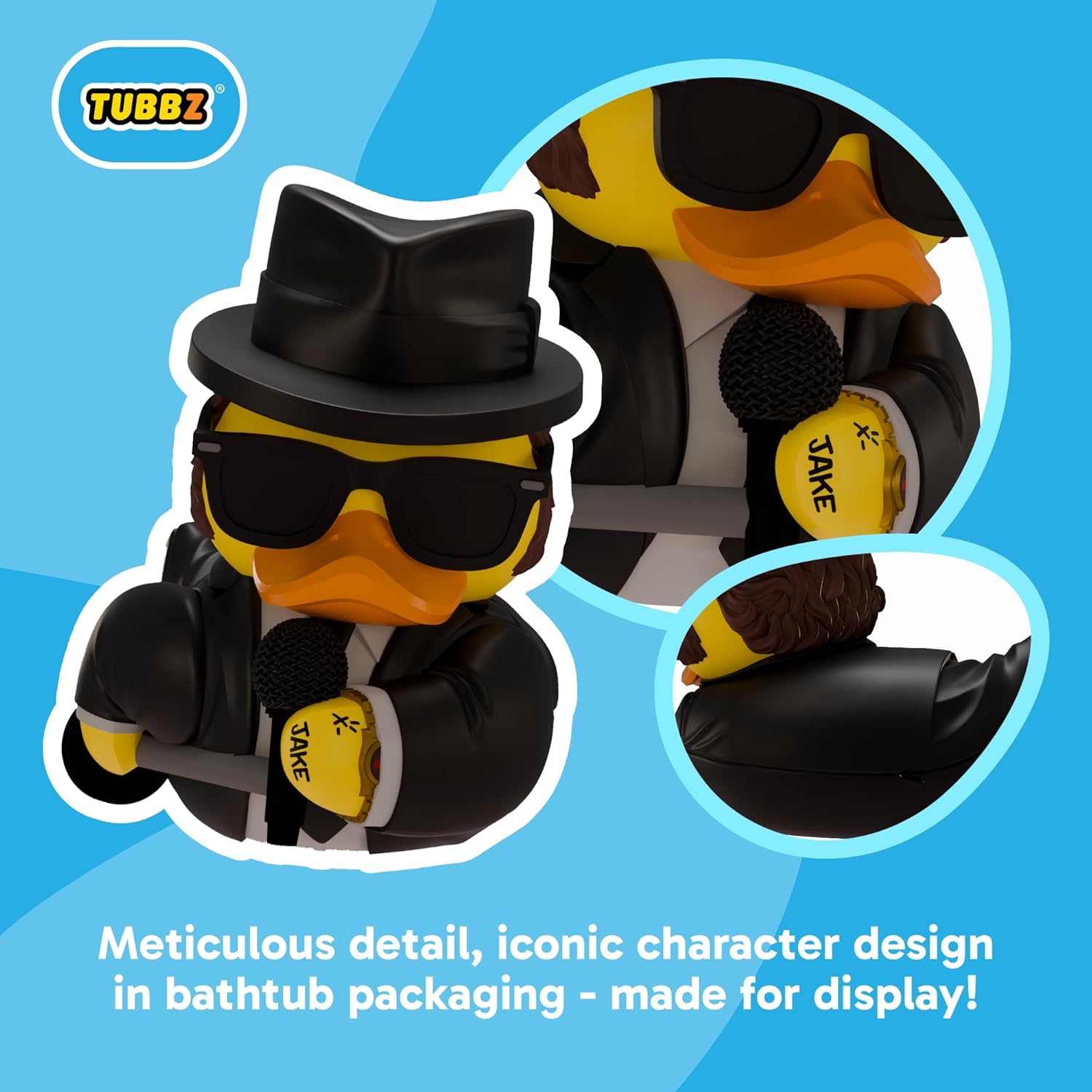 TUBBZ Collectors Edition: Blues Brothers - Jake Cosplaying Rubber Duck Vinyl Figure – Official Collectible for Fans of Blues Brothers
