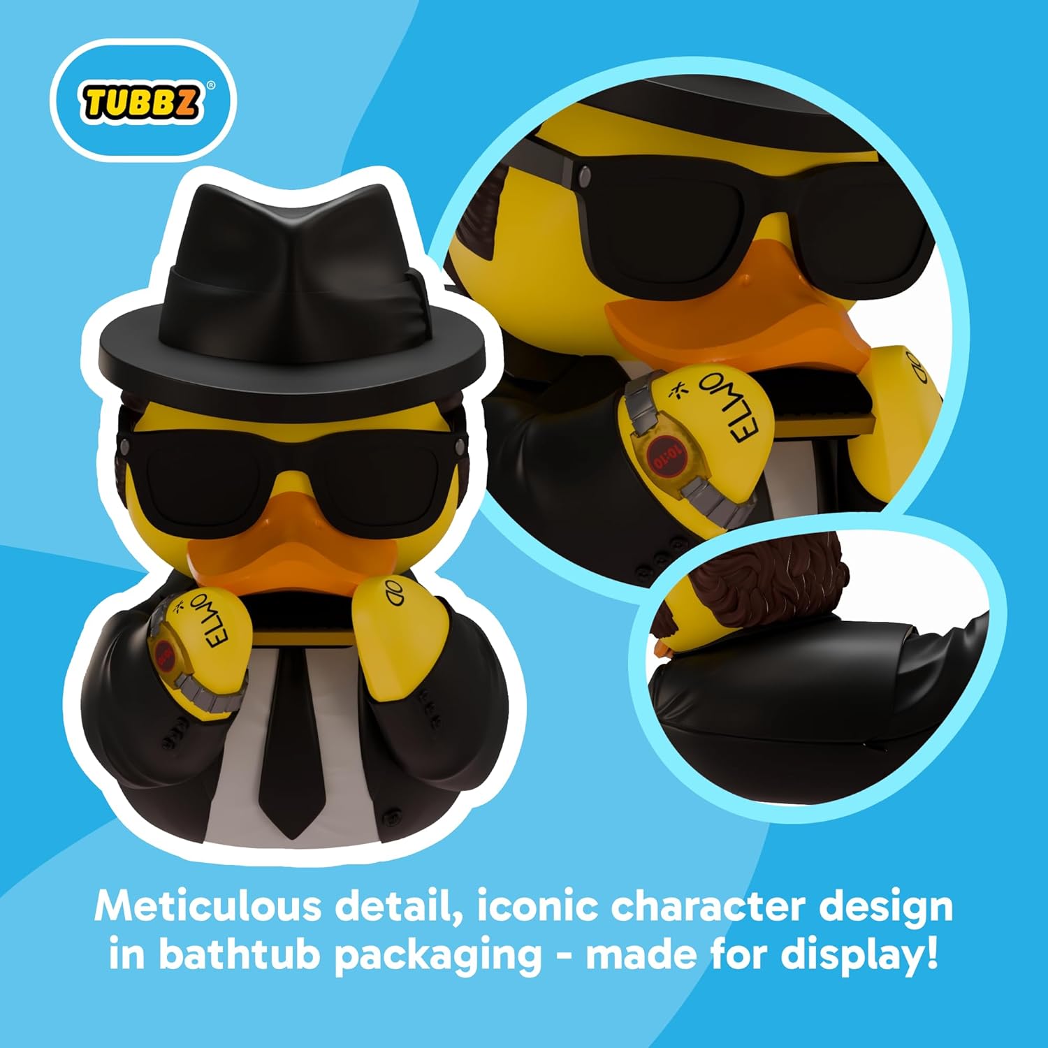 TUBBZ Collectors Edition: Blues Brothers - Elwood Cosplaying Rubber Duck Vinyl Figure – Official Collectible for Fans of Blues Brothers