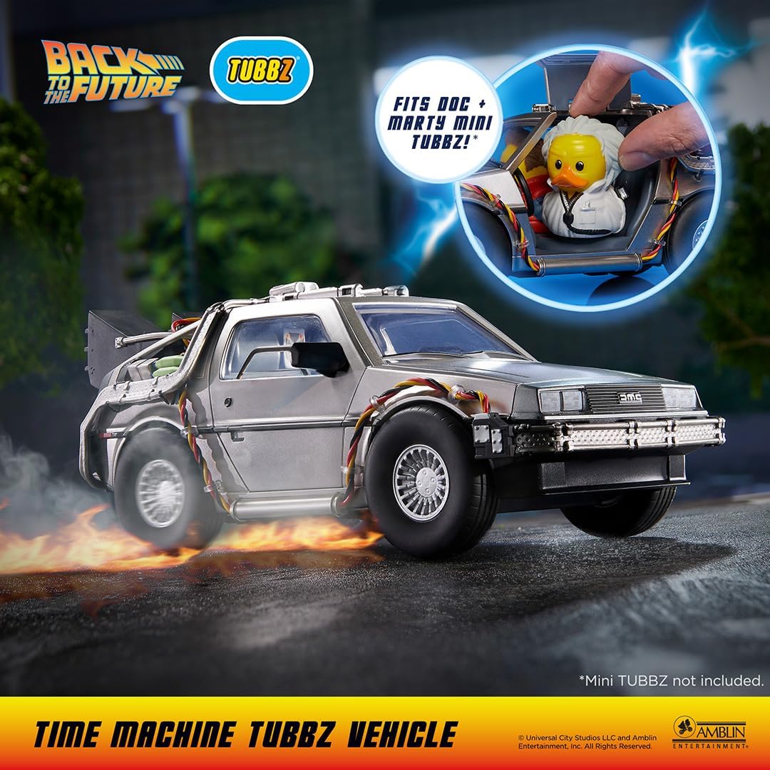 TUBBZ Special Edition: Zurück in die Zukunft – Delorean-Zeitmaschine Sammlerfahrzeug für Mini Figuren